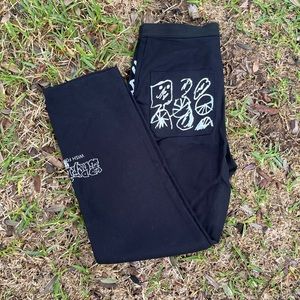 Rare 🔥 Brain dead black designer jeans 
KOGAN PRINTED WORK WEAR STRAIGHT LEG